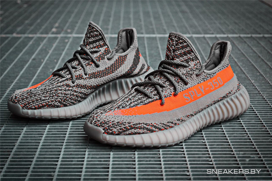 Detailed look at the ADIDAS Yeezy Boost 350 V2 Beluga Solar Red
